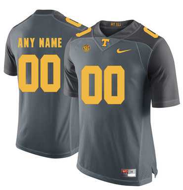 Men%27s Tennessee Volunteers Gray Customized College Football Jersey->customized ncaa jersey->Custom Jersey